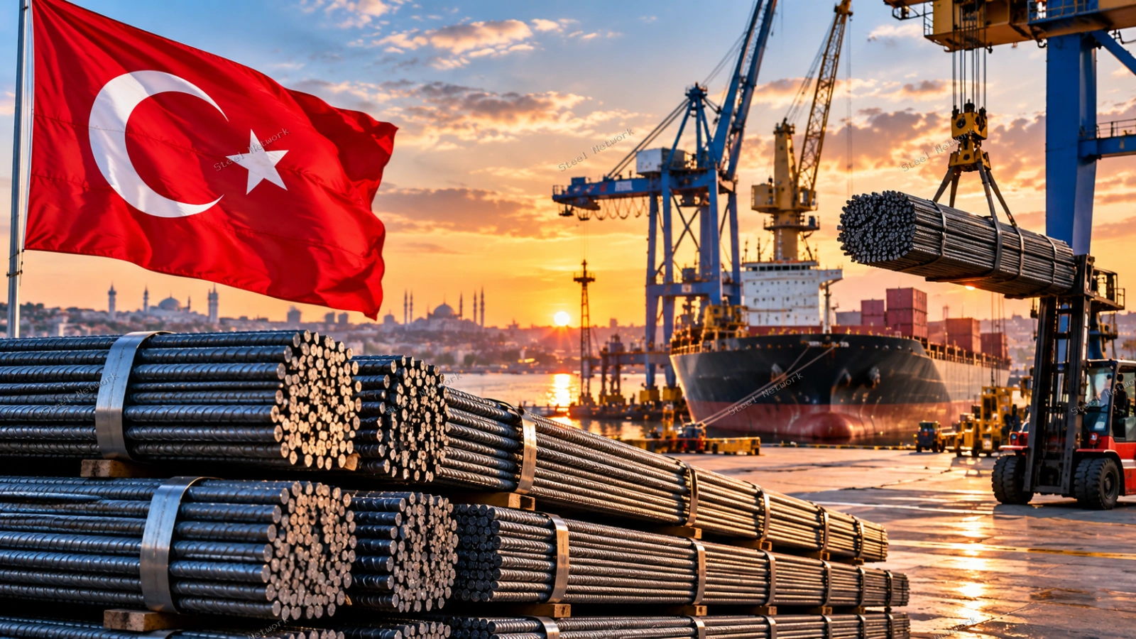 تركيا ترفع صادرات حديد التسليح 12.2% خلال أول 8 أشهر من 2026