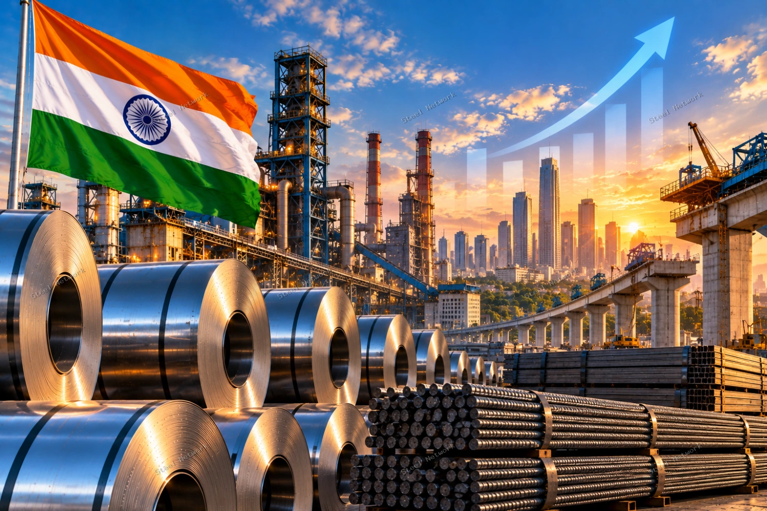 🇮🇳 Tata Steel تتوقع نمو استهلاك الصلب في الهند 7–8% سنويًا خلال السنوات المقبلة