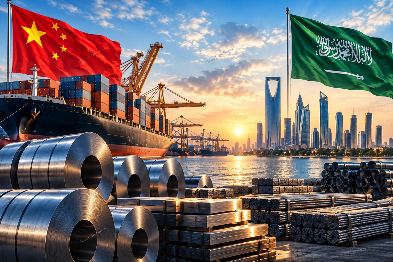 صادرات الصلب الصينية إلى السعودية تقترب من 3 ملايين طن رغم اضطرابات الملاحة وتغير مسارات الشحن